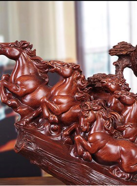 速发马到成功摆件大号八骏雄风客厅工艺品办公室摆设公司开业乔迁