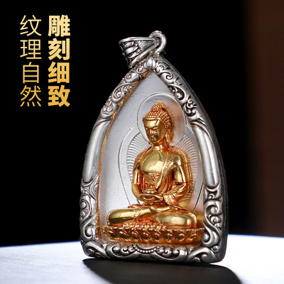 速发大藏禅饰佛像吊坠文殊菩萨药师佛像吊坠鎏金藏式男项链配饰