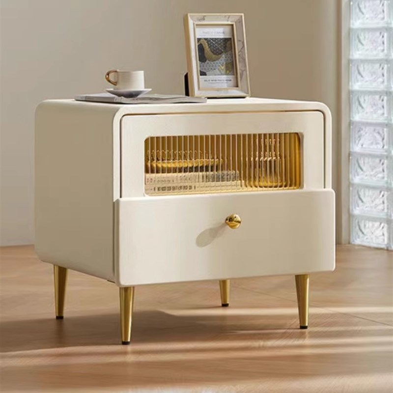 速发卧实木床头柜简约轻奢高级感创易简意小型窄边全室替代收纳盒