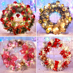 速发花年节装饰品新环门挂藤圈花圈挂饰场景庭置门店办公室家布挂