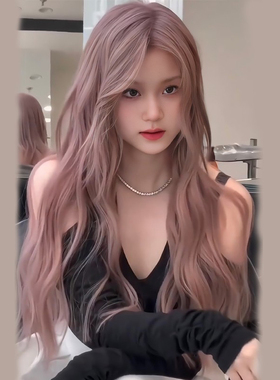 速发中长假发分发港风气质lit全长卷发自然减龄紫色人发a头套