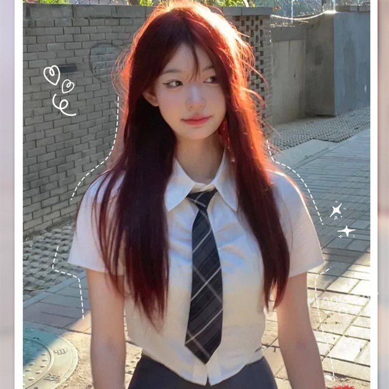 假发女长直发网红jk漫画齐刘海红色日常自然逼M真lolita全头套假