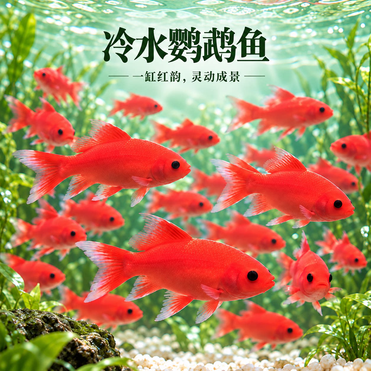 冷水鹦鹉鱼观赏鱼锦鲤活体好养耐活自来水可养红草金金鱼淡水活鱼