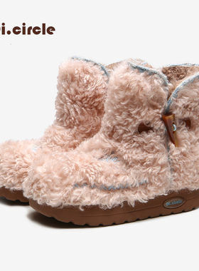 OICIRCLE增高6CM毛毛靴刺绣保暖棉鞋雪地靴冬天穿防寒防水防滑靴
