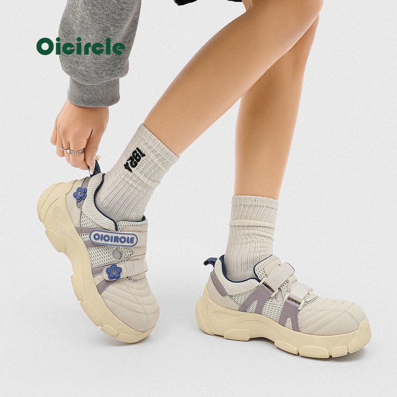 OICIRCLE玛丽珍运动鞋奶油风百搭女鞋厚底增高春夏透气休闲鞋拼色