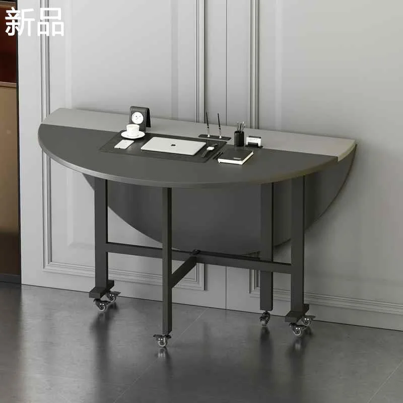 折叠圆桌现代简约家用小户型折叠餐桌多功能带转盘可折叠吃饭桌子