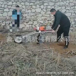 一人操作汽油挖坑机 手推式独轮地钻打孔机 动力稳固快速挖坑设备