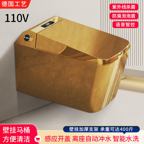 德国壁挂式智能马桶方型全自动一体式悬空泡沫盾无水箱110V坐便器