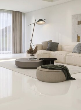 客厅奶油色亮光地砖  简约纯白色灰色抛釉大N理石瓷砖6001200