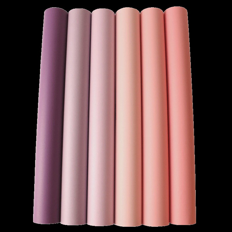 粉色防水抗污无纺布墙纸现代简约紫色素色纯色女孩房婚房满铺壁纸