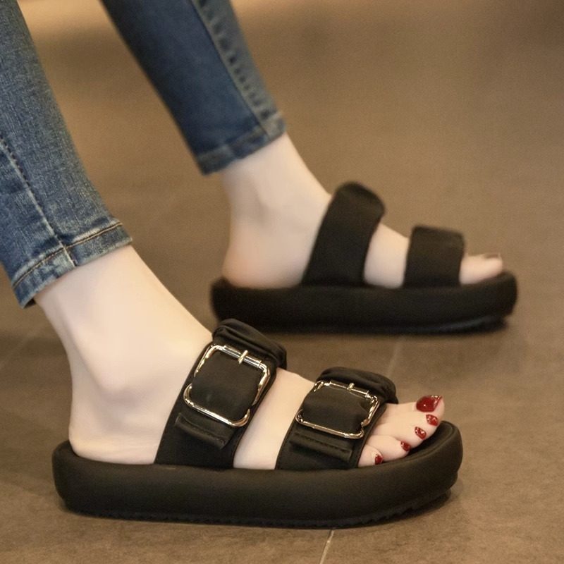 凉拖鞋女夏季外穿2024新款厚底休闲沙I滩凉鞋网红超火踩屎感一字,女鞋,一字拖,淘宝优惠券,粉丝福利购,淘宝优惠卷