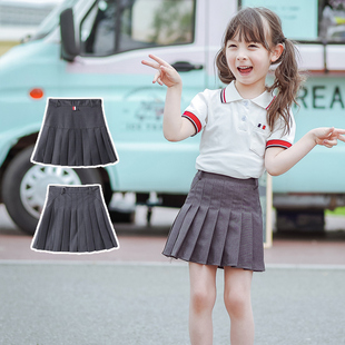 TB女童百褶裙半身裙2022夏季 新款 学院风儿童宝宝格子短裙时尚 潮装