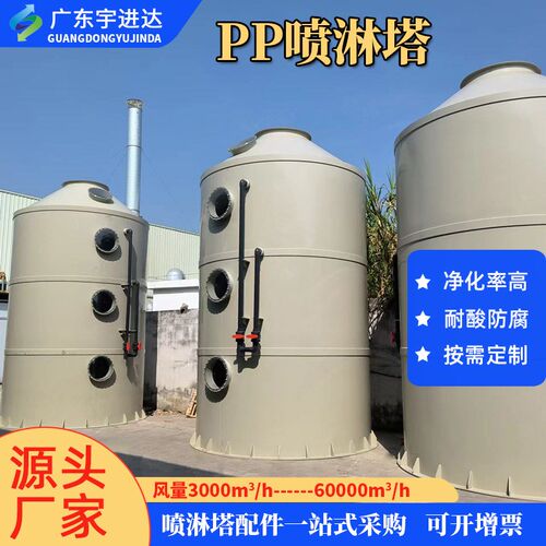 定制工业废气处理不锈钢喷淋塔酸雾脱硫玻璃钢碳钢洗涤塔PP喷淋塔