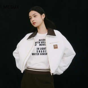 MESUX米岫新品 飞行夹克派克服外套可拆卸领女上衣MMWUH113