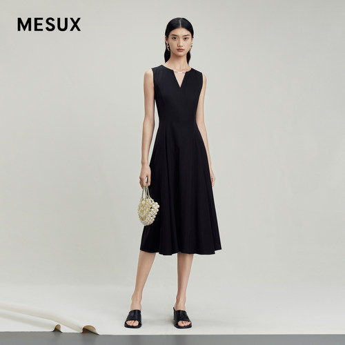 MESUX米岫夏季【日本进口面料】背心裙中长款(配装饰链）MLMUO324