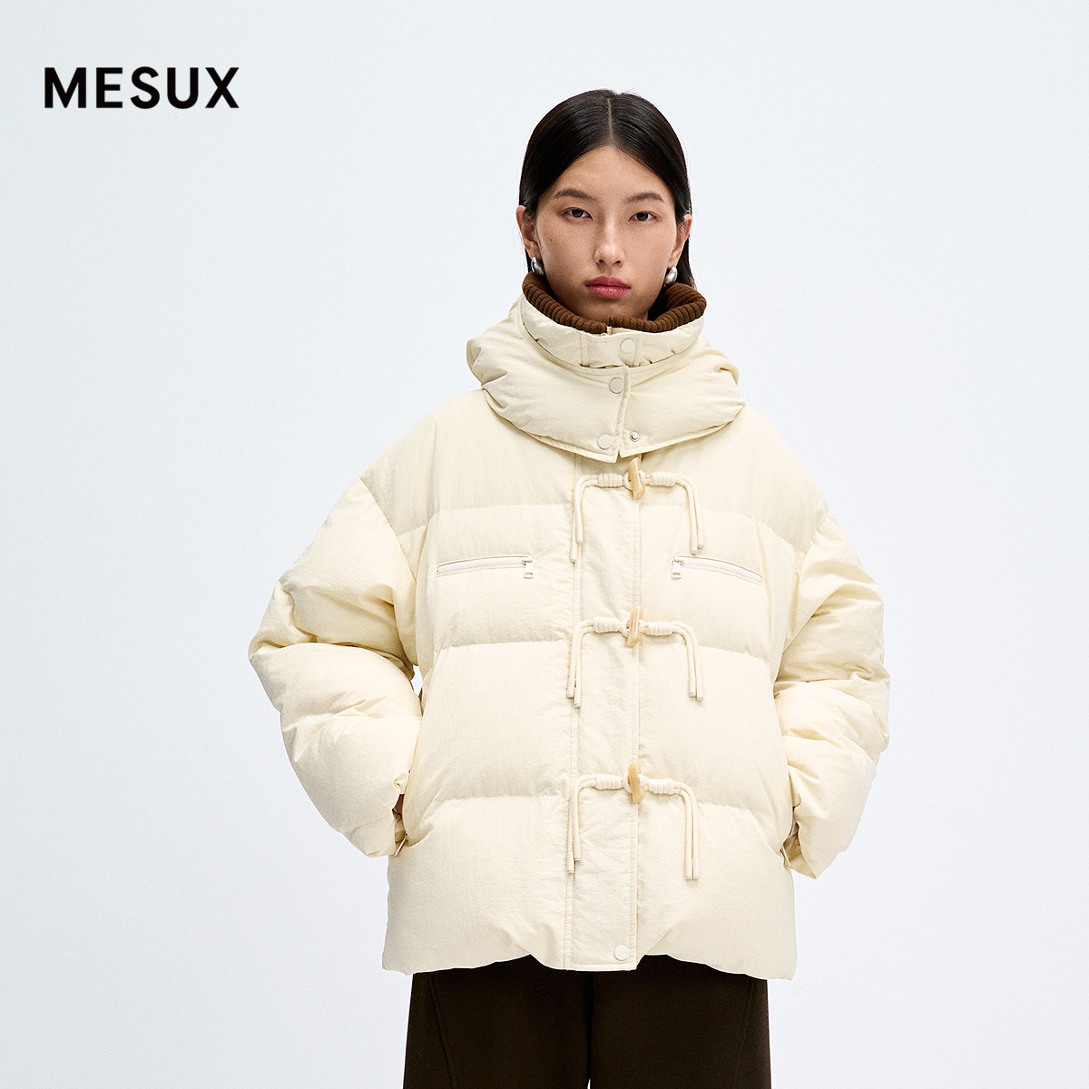 【秒杀】MESUX米岫冬季爆款多色短款保暖外套90绒子白鸭绒羽绒服