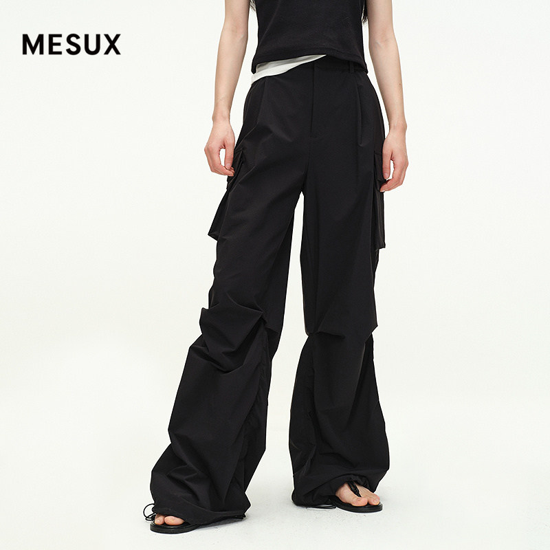 MESUX米岫秋季设计师联名款美式复古工装休闲裤MNSSQ401