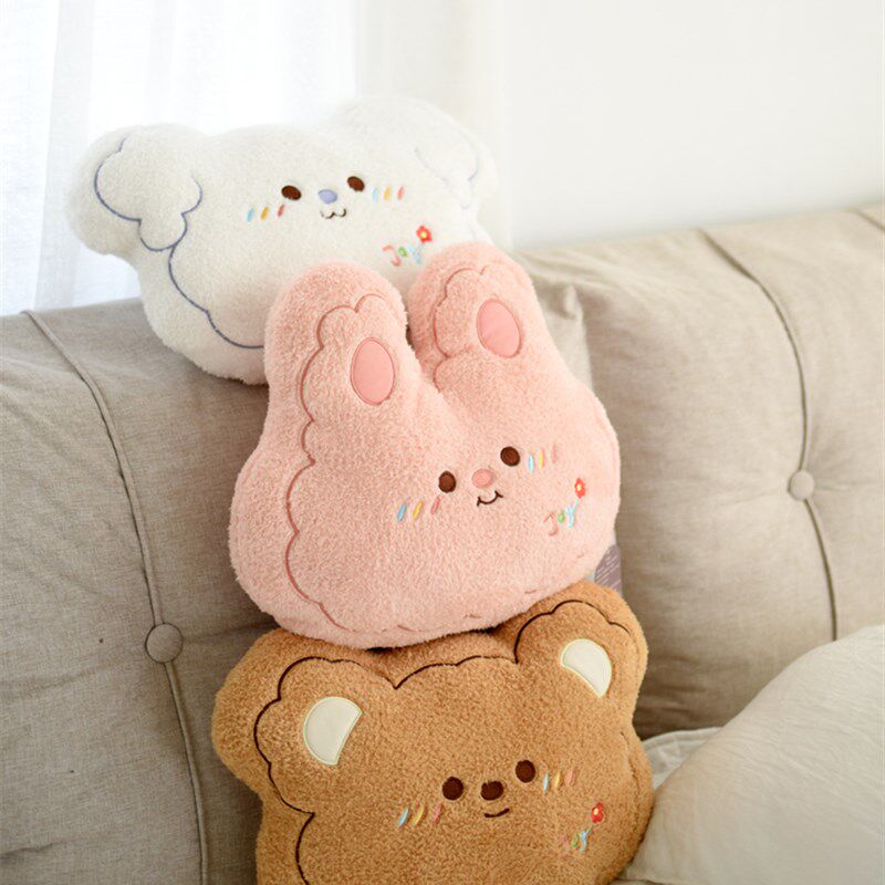 泡芙动物兔熊抱枕安抚毛绒玩具沙发靠枕少女心午休枕办公室靠垫