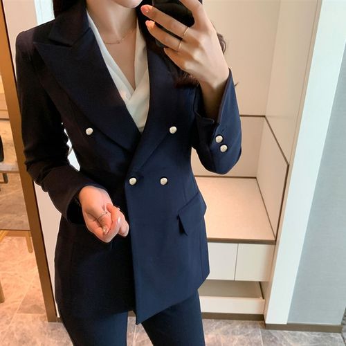 正装女套装大学生公务员面试工作服春秋黑色职业西装新款高端商务