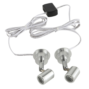 mini立杆串联一拖N小射灯珠宝展柜酒柜模型模型迷你并联射灯居家