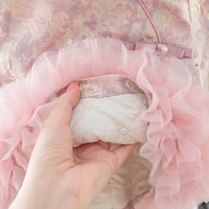 女童连衣裙秋冬新款宝宝周岁礼服婴儿国风旗袍裙儿童夹棉公主裙子