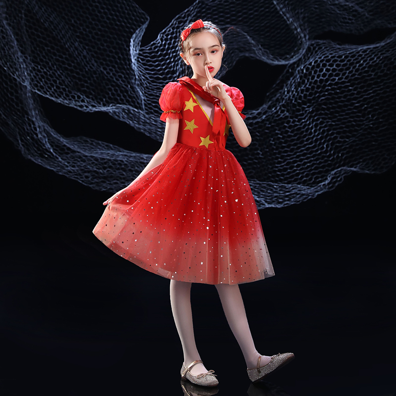 儿童演出服合唱服大合唱团礼服主持小学生诗歌朗诵舞蹈表演服新款