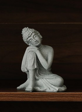 创意青砂石小如来佛像摆件鱼缸盆栽造景装饰禅意客厅桌面玄关景观