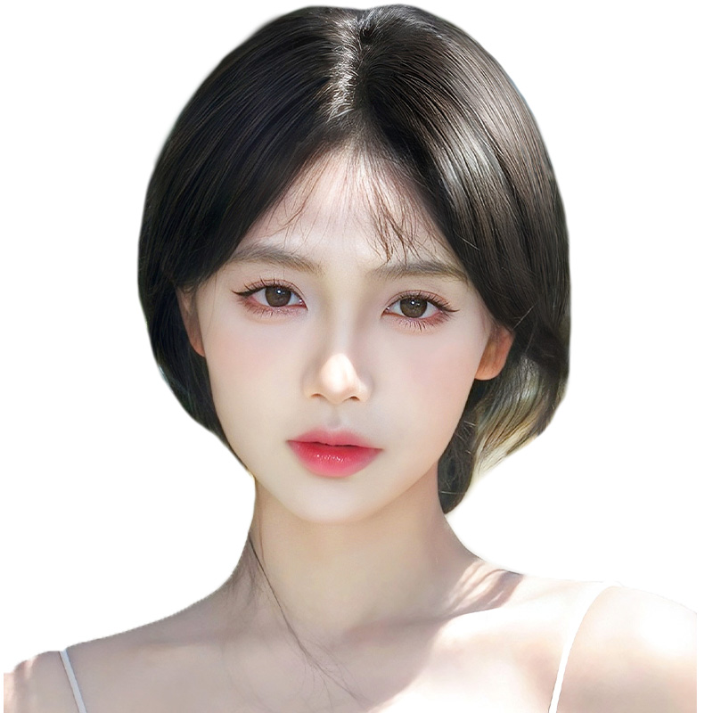 八字刘海假发女片头顶补发真发轻薄空气假刘海高颅顶遮白发假发片