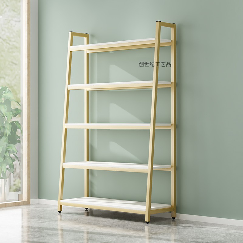 鞋店鞋架展示架包包架组合多层落地式金色女鞋铺货架服装店鞋包架