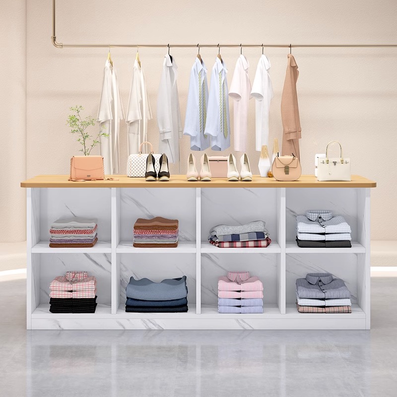 中岛桌展示柜台服装店双面格女装店铺中间摆放陈列流水台收银台