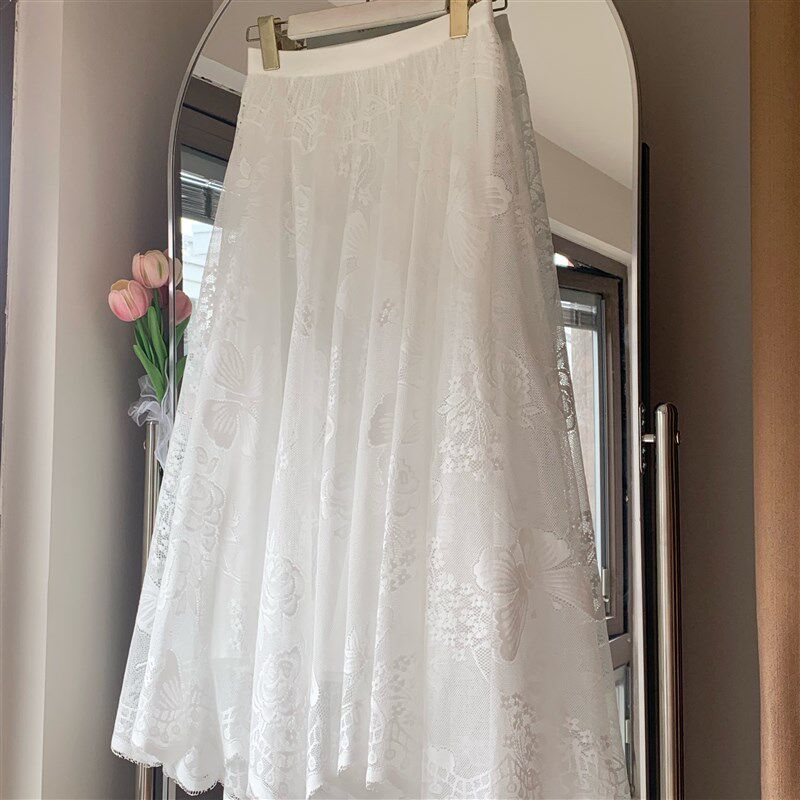 四季予她  旗袍内搭蕾丝边打底衬裙衬裤防走光夏季遮胯显瘦半身裙