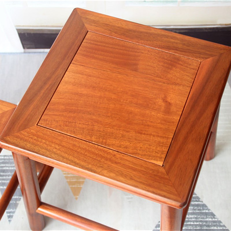 高品质花梨木高方凳中式实木四方凳餐桌茶桌凳子家用简约木质板凳