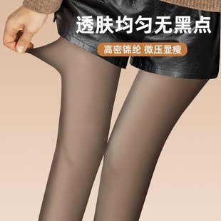 黑丝袜加绒黑透肤女春秋保暖显瘦一体小个子光腿神器连裤 袜打底裤