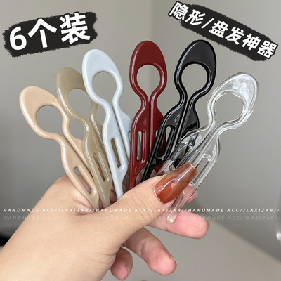 簪子树脂通勤多功能盘发U型发簪