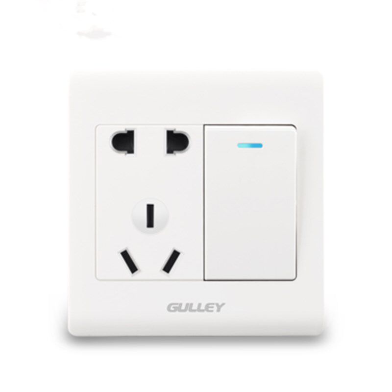 86型面板 一开多控带五孔插座开关 三联 中途 双刀双掷 中继开关