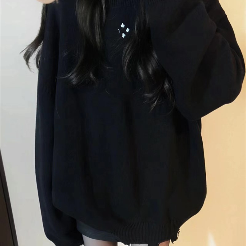 早秋装搭配一整套酷女孩穿搭盐系轻熟美式复古毛衣裙子两件套装女