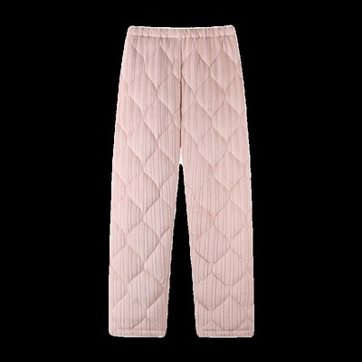 睡裤女士冬季三层加厚珊瑚绒夹棉裤子冬天保暖加绒超厚女款家居裤