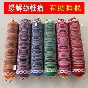 【调节颈椎】圆柱形颈椎枕护颈椎修复枕乔荞麦壳填充单人睡觉专用