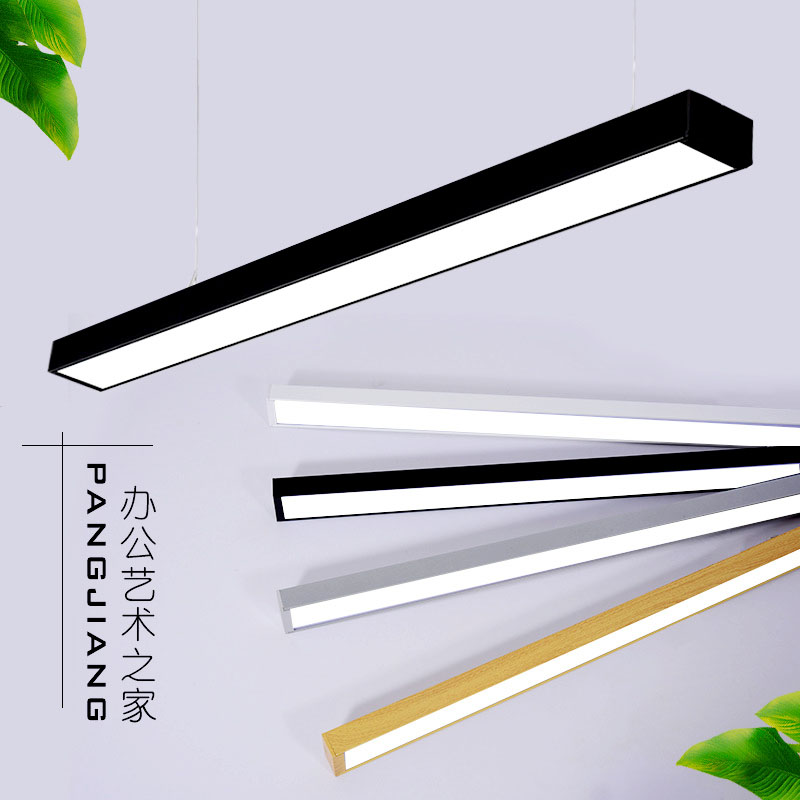 办公室吊灯铝方通led木纹长条灯方通格栅吊顶吸顶照明造型条形灯