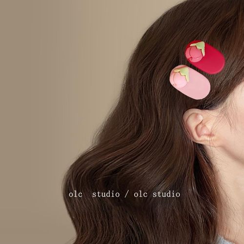 桃花粉黛~粉色桃花发夹!甜美少女心樱花侧边夹发饰头饰刘海夹女