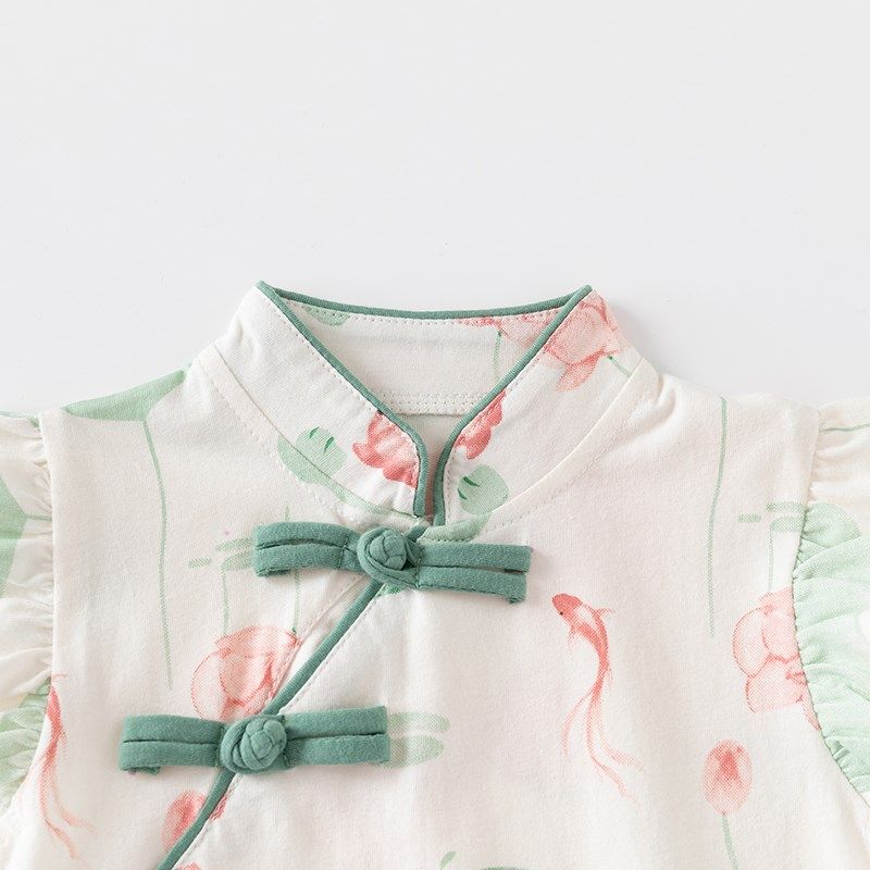 女童儿童夏季装新中式纯棉连衣裙女孩宝宝衣服婴儿旗袍公主小裙子