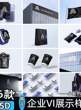 企业科技公司品牌VI高级LOGO办公标志提案展示PSD贴图素材样机ps