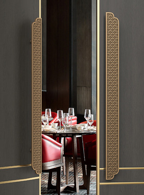 现货中式仿古祥云大门拉手古铜色酒店包房木门拉手黑色玻璃门拉手