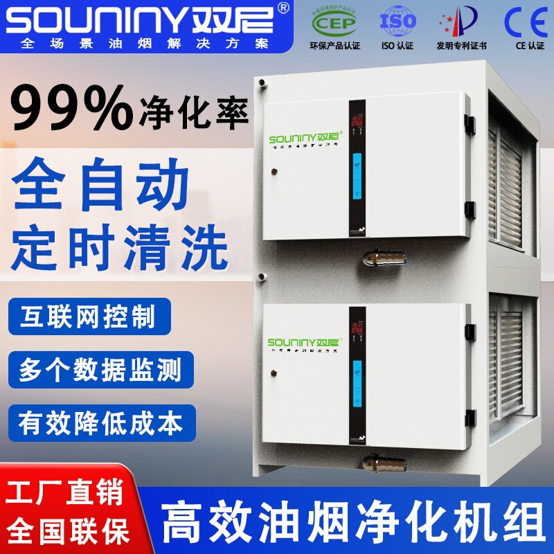 商用油烟净化器餐饮食堂烧烤油烟净化机组高效自清洗油烟净化设备