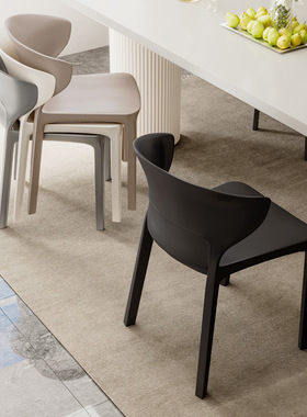 塑料椅子餐椅家用加厚靠背凳子网红现代简约书桌椅黑色商用化妆椅