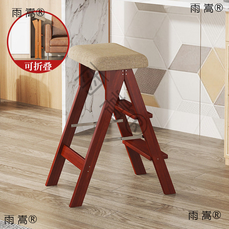 梯凳小梯子家用实木折叠凳登高厨房高板凳吧台高脚凳子