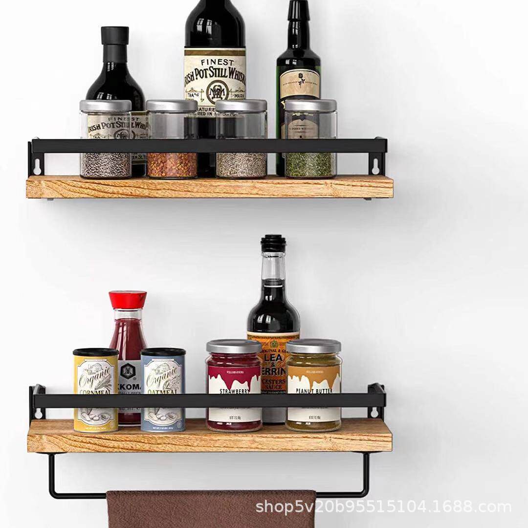 木质壁挂置物架创意两层支架浴室双层收纳架厨房调料架创意收纳架