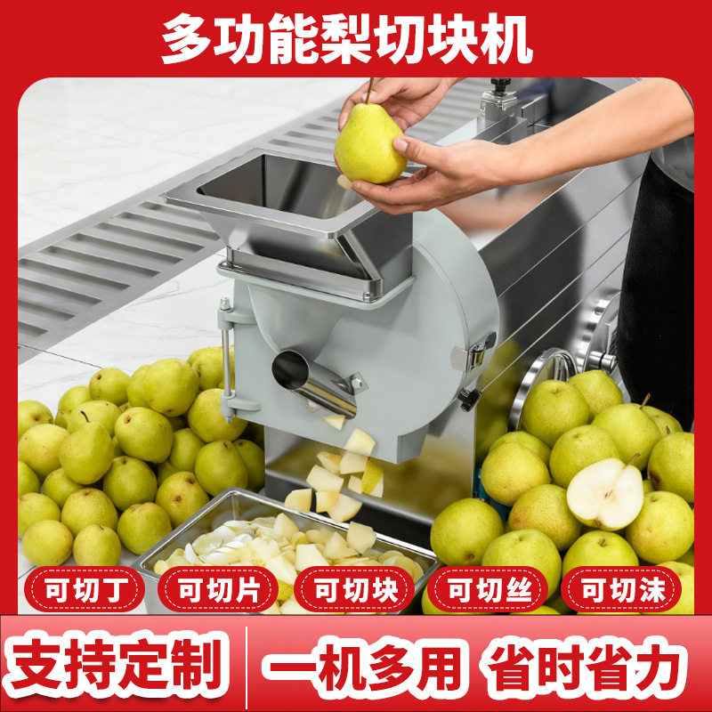 大型梨块切片机 多功能蛇果切块器 商用不锈钢沙果切片设备生产商