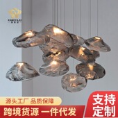 北欧异形玻璃吊灯后现代创意酒店餐厅吧台复式 楼梯装 饰吊灯