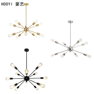 人造卫星枝形吊灯北欧乡村卧室灯现代客厅餐厅灯具灯铁艺吊灯